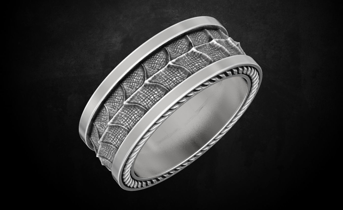 Dragon style ring 134 3D print model_8