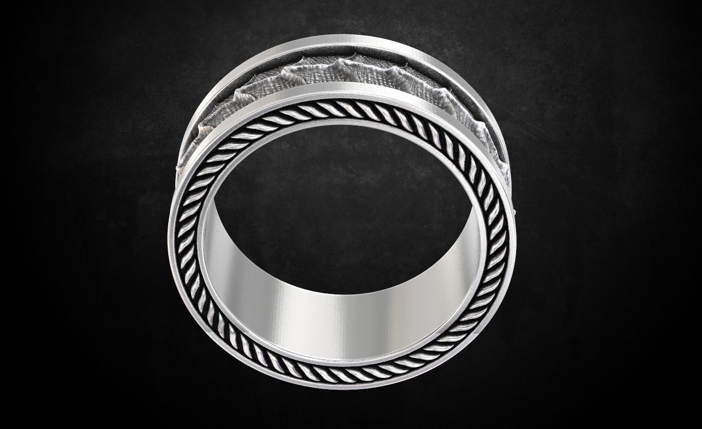 Dragon style ring 134 3D print model_6