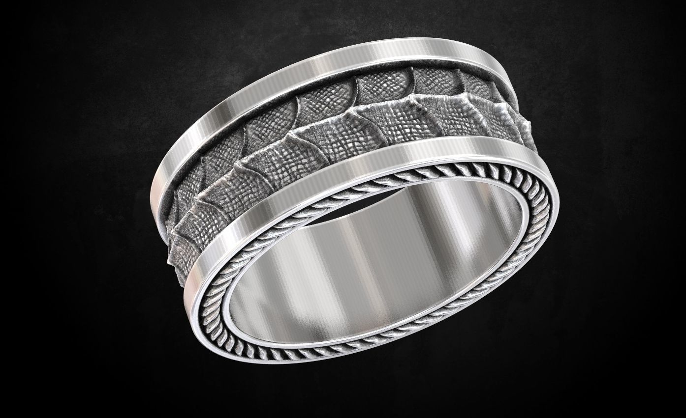Dragon style ring 134 3D print model_10