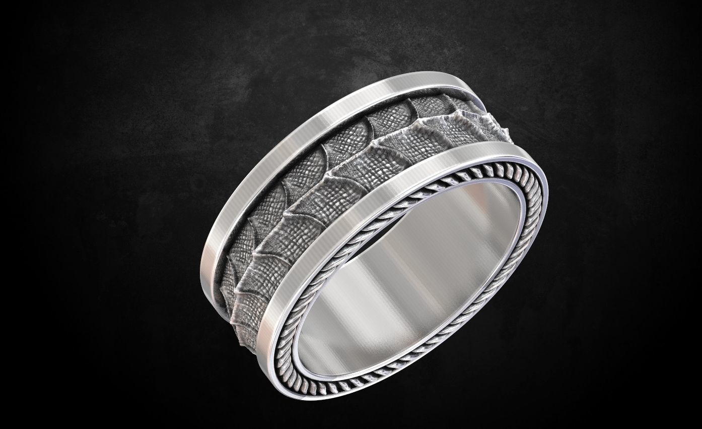 Dragon style ring 134 3D print model_4