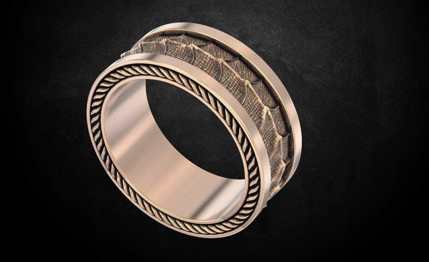 Dragon style ring 134 3D print model_3