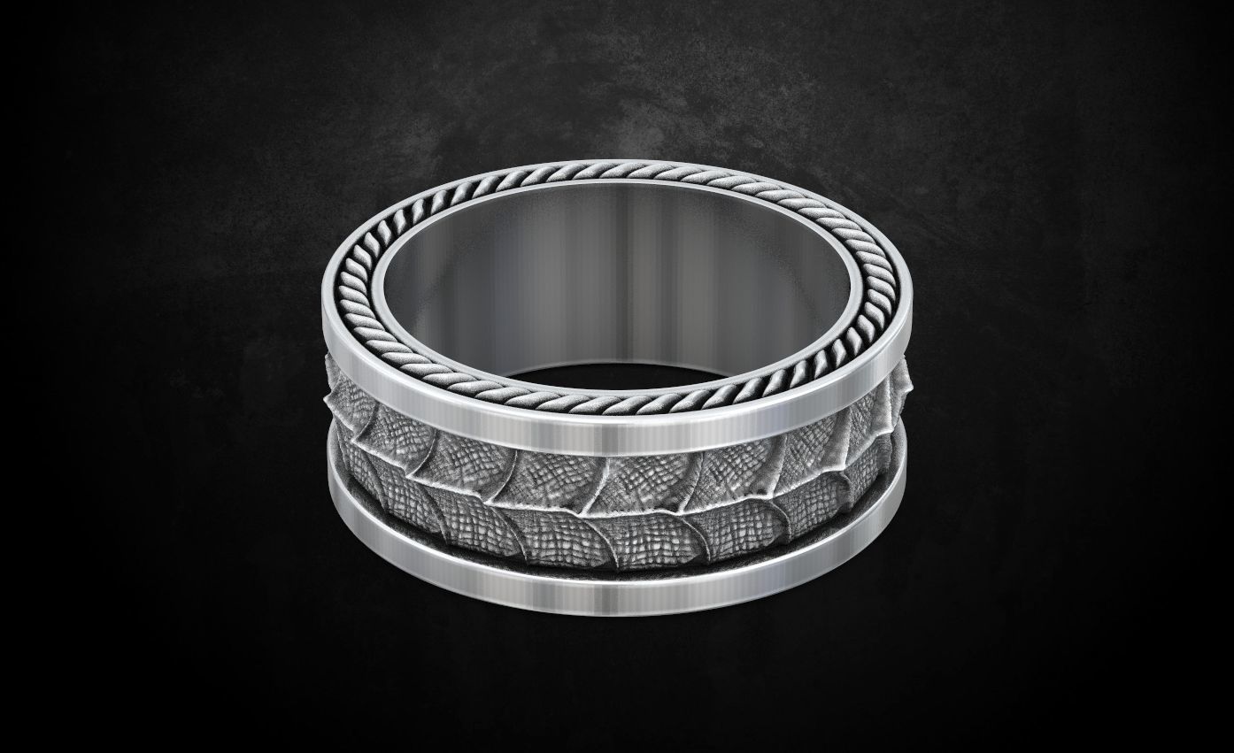 Dragon style ring 134 3D print model_2