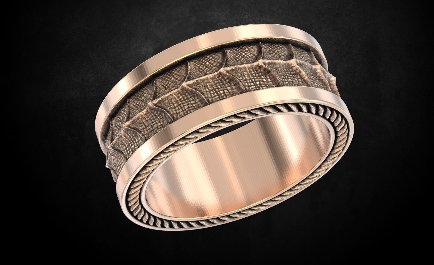 Dragon style ring 134 3D print model_1