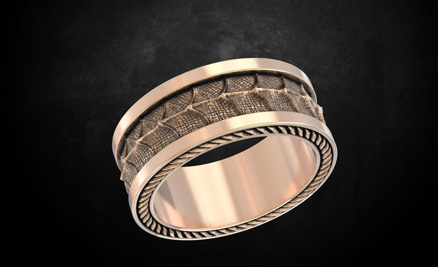 Dragon style ring 134 3D print model_5