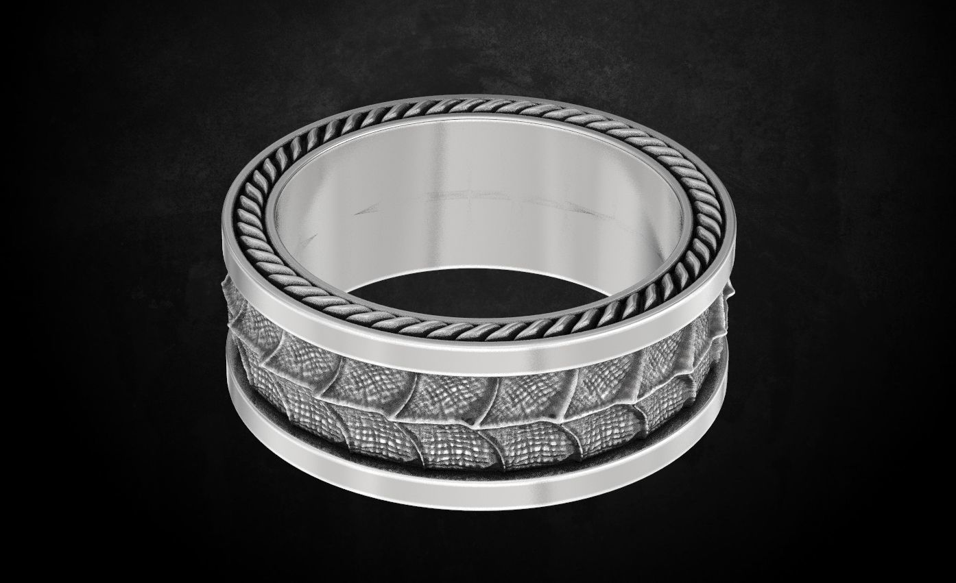 Dragon style ring 134 3D print model_9