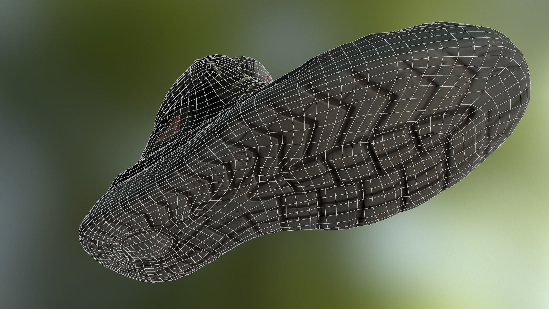 Boot 3D model low poly work boots - mods Low-poly 3D model_16