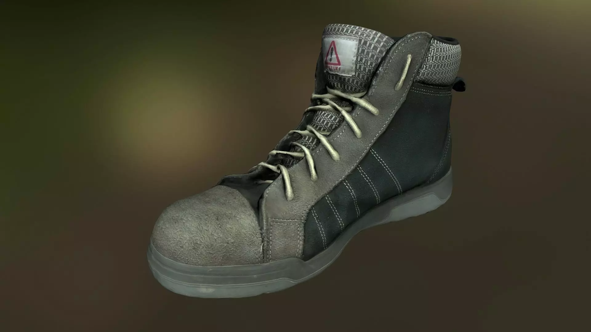 Boot 3D model low poly work boots - mods Low-poly 3D model_0