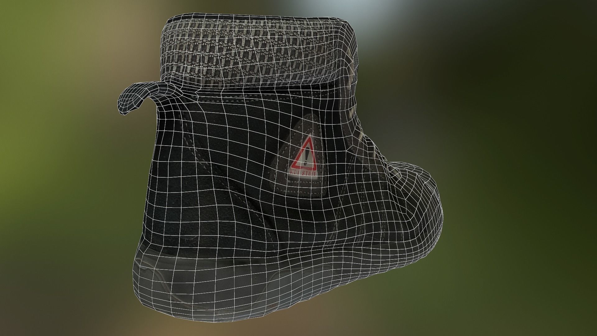Boot 3D model low poly work boots - mods Low-poly 3D model_12