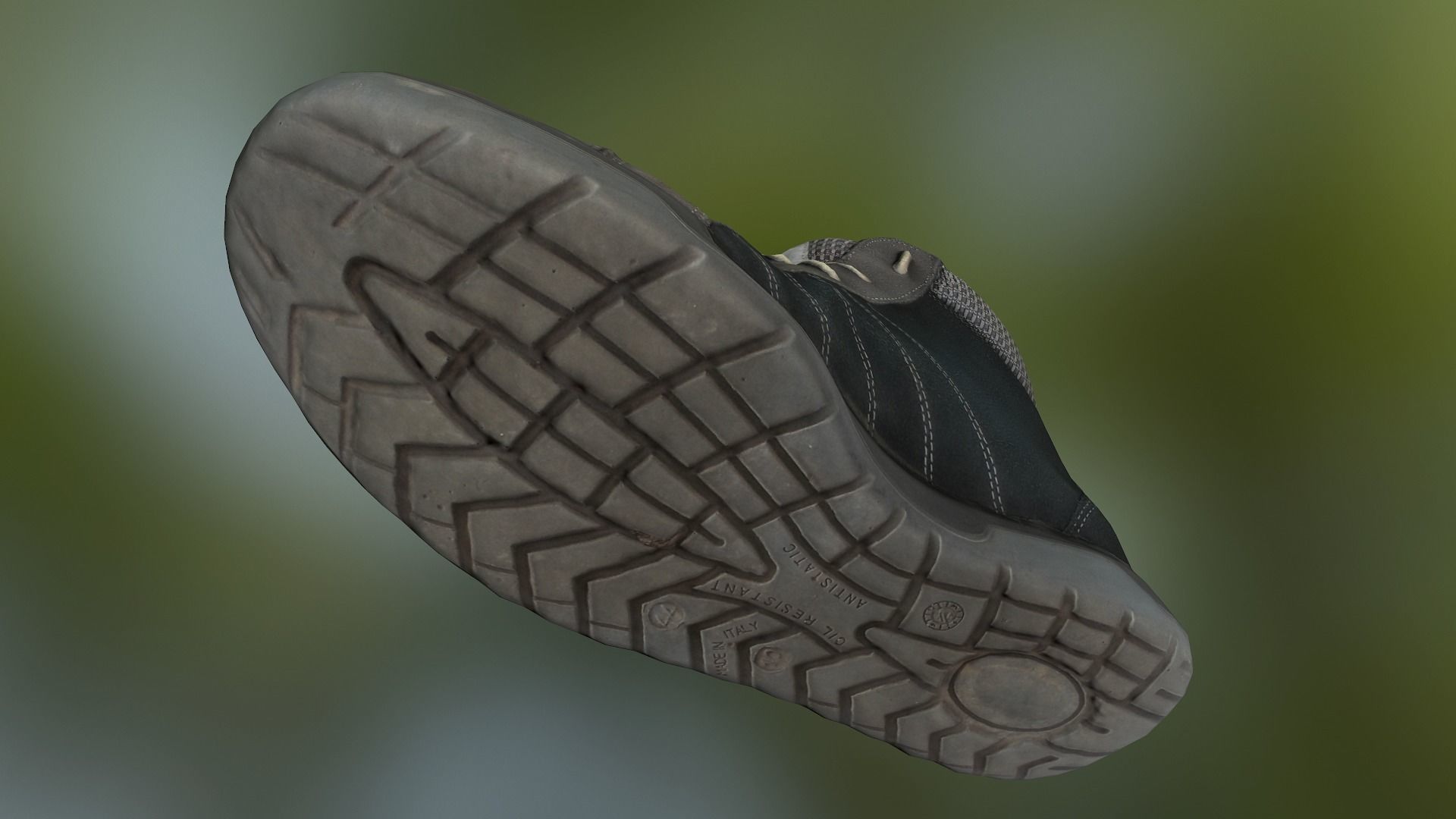 Boot 3D model low poly work boots - mods Low-poly 3D model_7