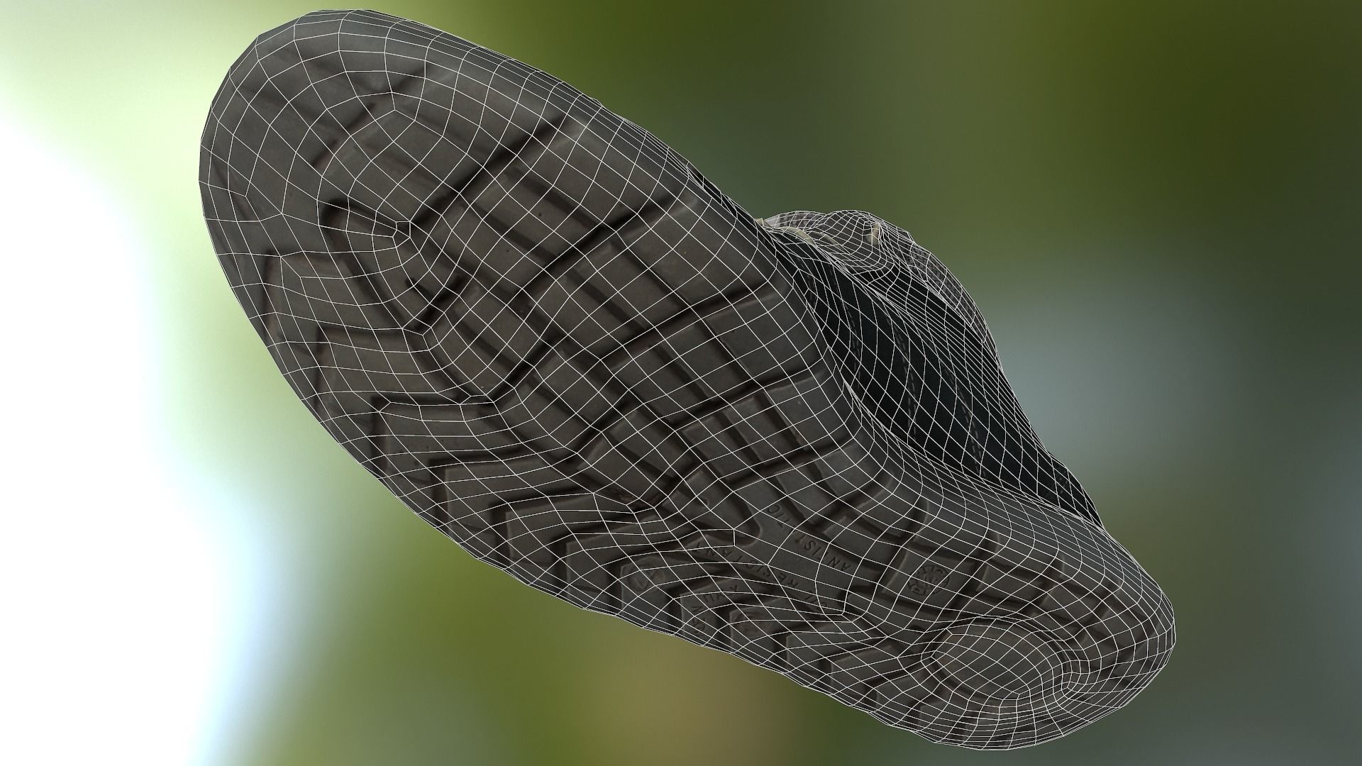 Boot 3D model low poly work boots - mods Low-poly 3D model_17