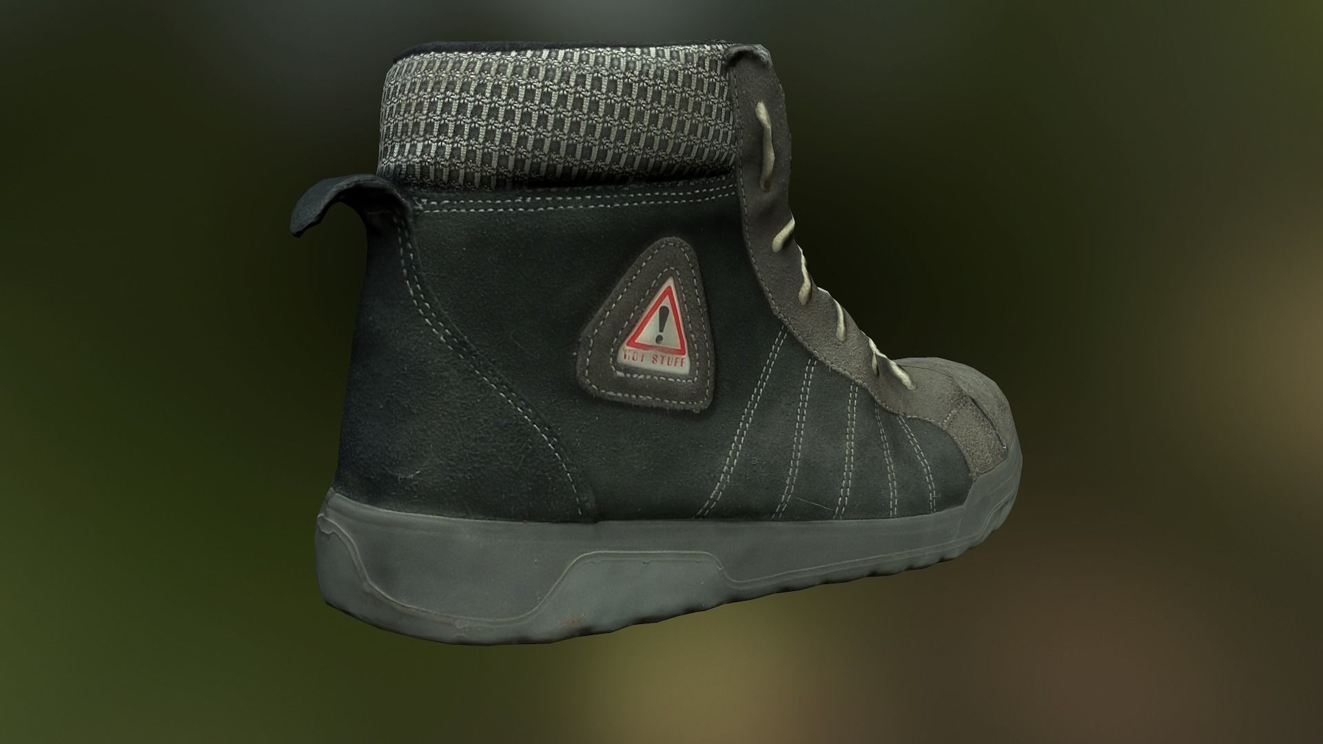 Boot 3D model low poly work boots - mods Low-poly 3D model_2