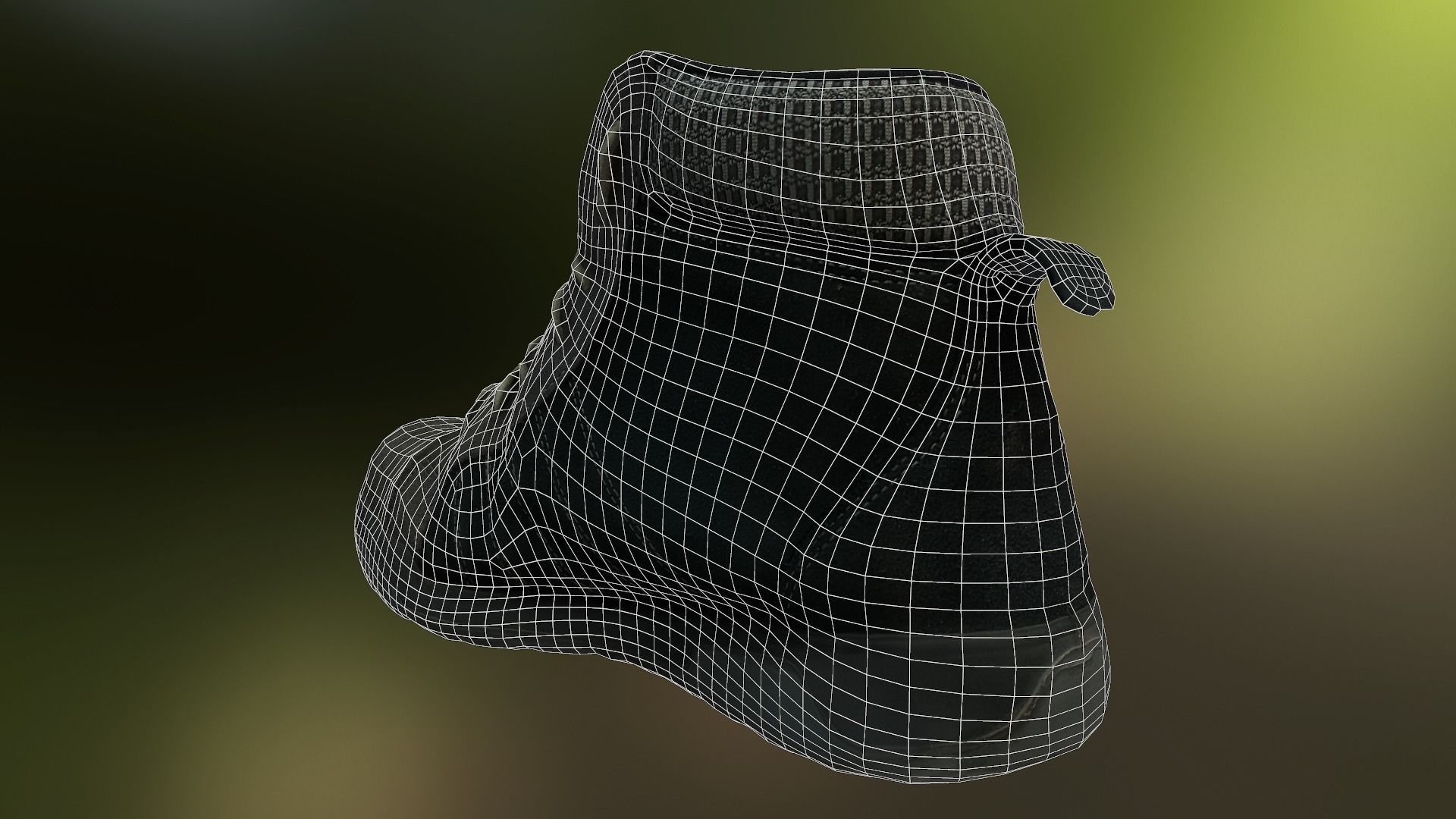 Boot 3D model low poly work boots - mods Low-poly 3D model_13