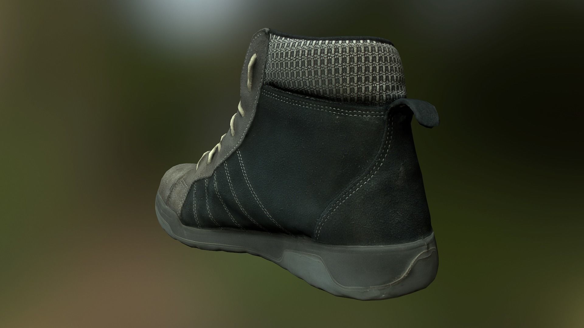 Boot 3D model low poly work boots - mods Low-poly 3D model_3