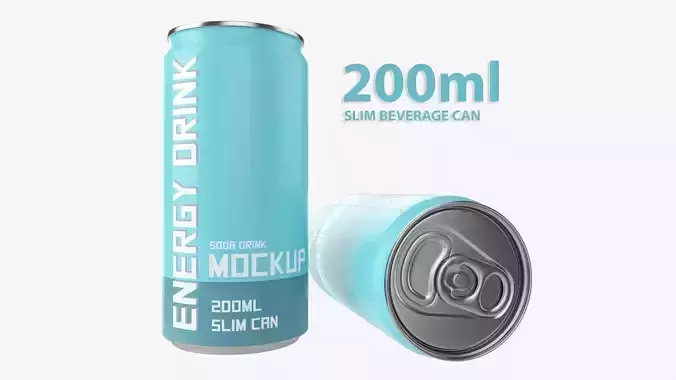 Beverage slim can 200ml 3D model