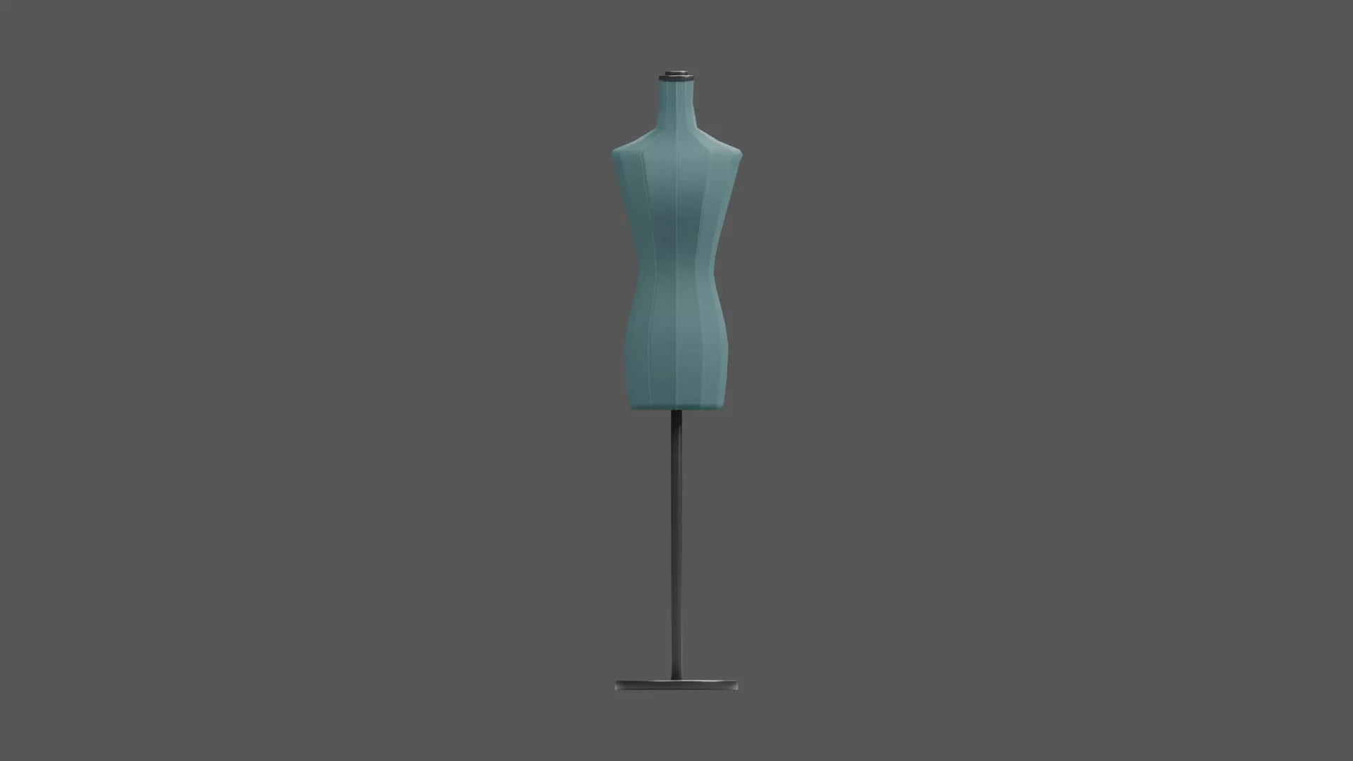 Teal Tailoring Mannequin on Round Metal Stand Low-poly 3D model