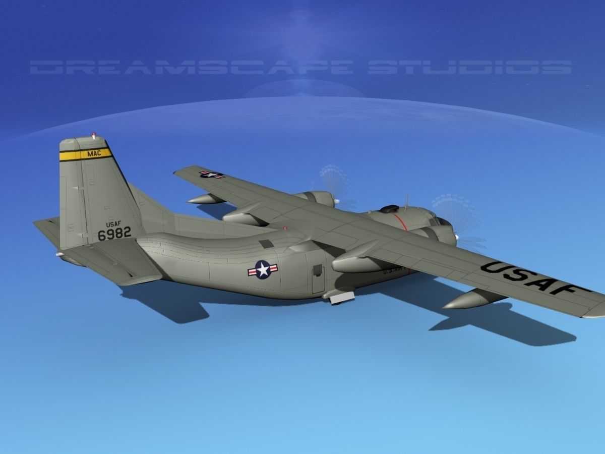 Fairchild C-123B Provider USAF 3 3D model_5