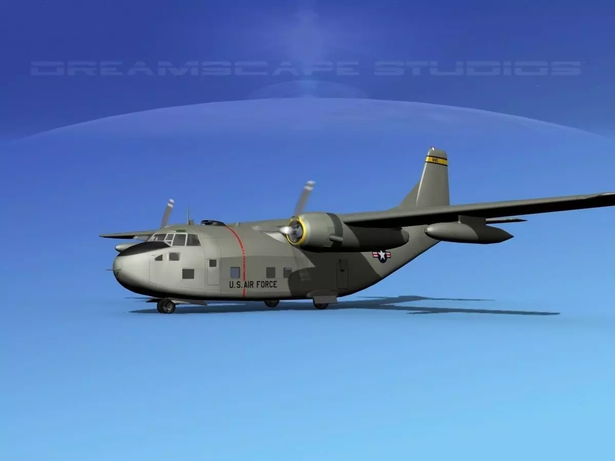 Fairchild C-123B Provider USAF 3 3D model_0