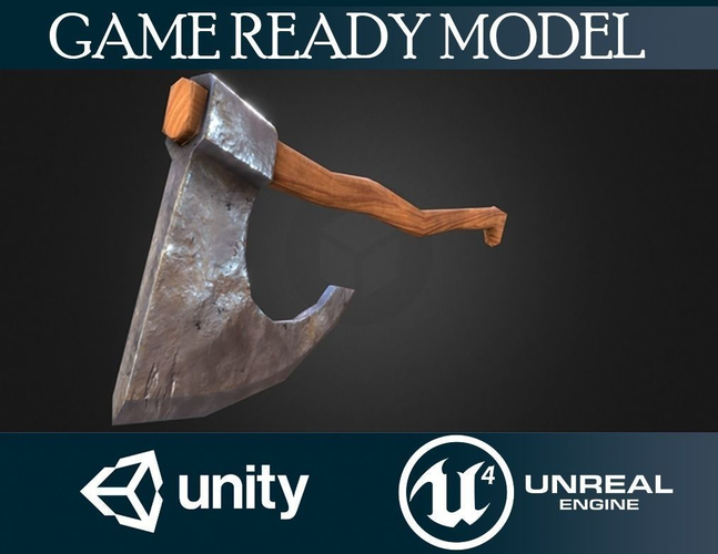 Axe lowpoly gameready model Low-poly 3D model