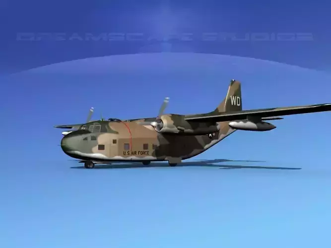 Fairchild C-123B Provider USAF Vietnam 3D model