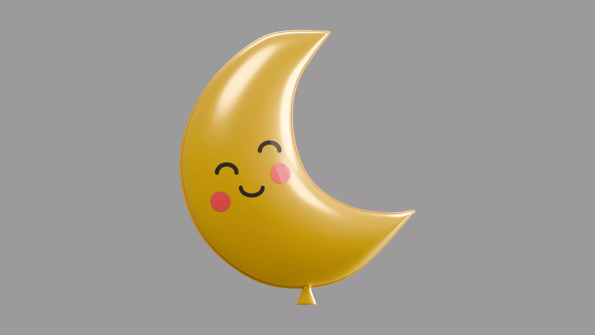 Happy Crescent Moon Party Balloon Low-poly 3D model