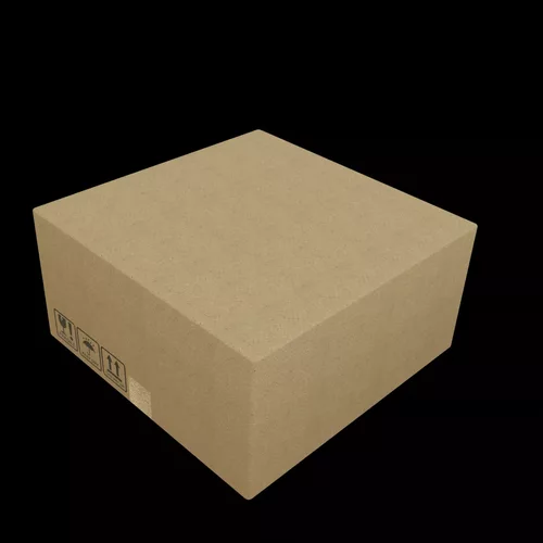 ealistic Cardboard Packaging Box 200x200x100mm with 4K PBR