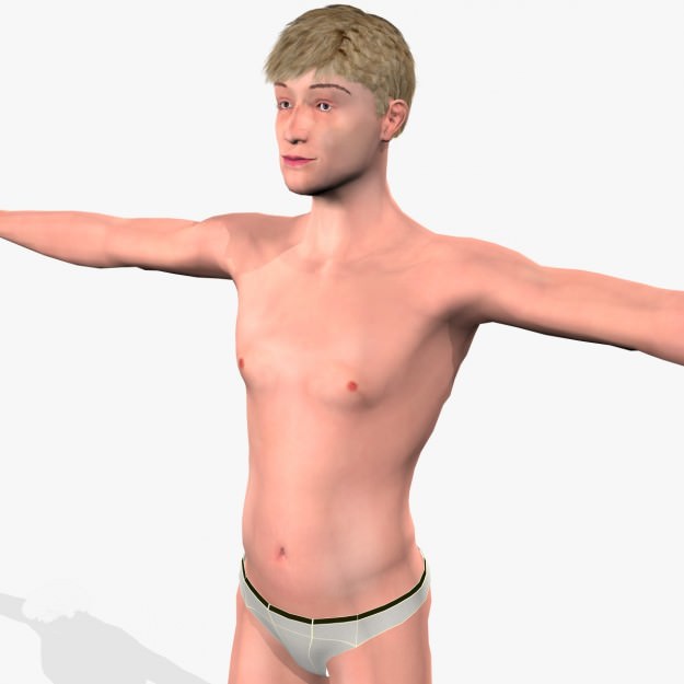 Sexy Young Man A3 Low-poly 3D model_3