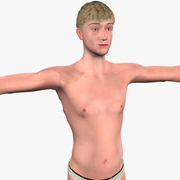 Sexy Young Man A3 Low-poly 3D model_4