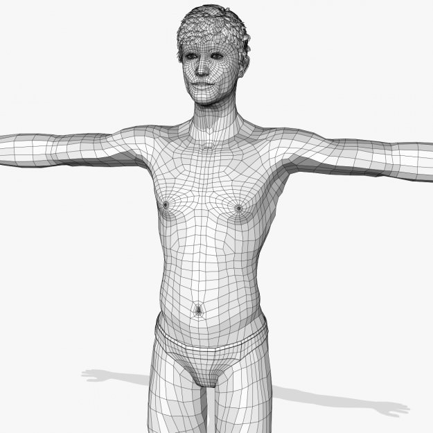 Sexy Young Man A3 Low-poly 3D model_13