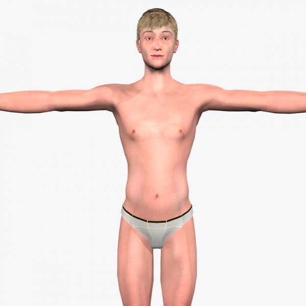 Sexy Young Man A3 Low-poly 3D model_2