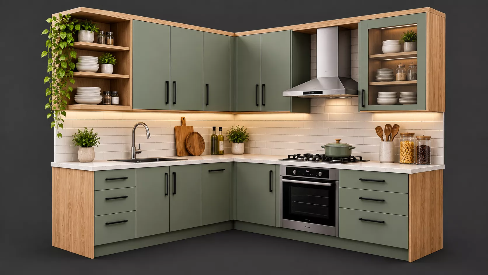 Modern Kitchen Furniture Pack Low Poly Game Ready Low-poly 3D model