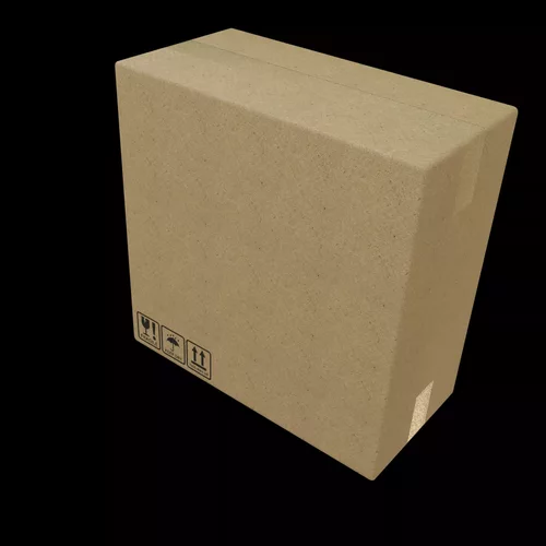 Realistic Cardboard Packaging Box 100x200x200mm with 4K PBR