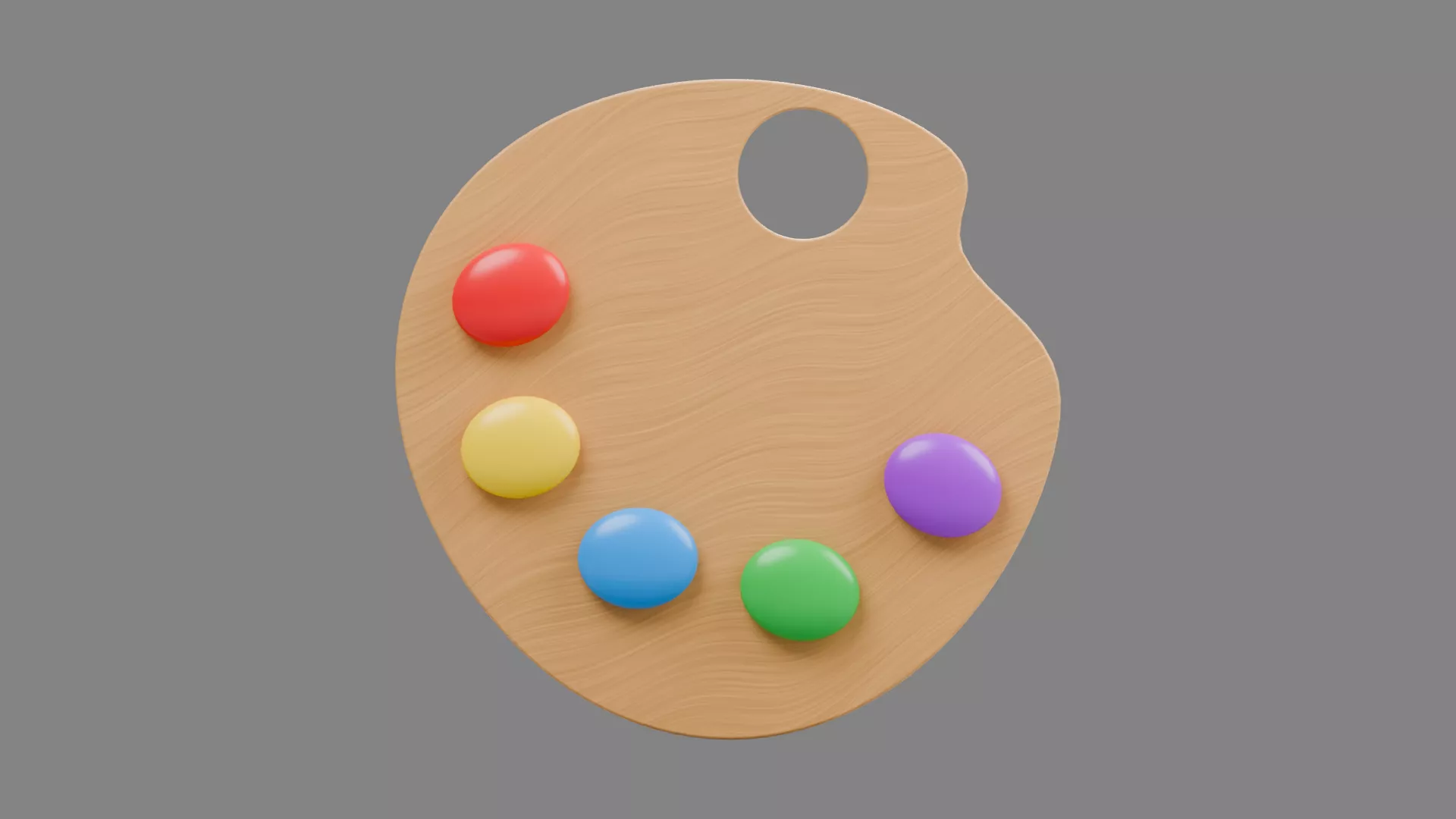 Cartoon painting palette Low-poly 3D model