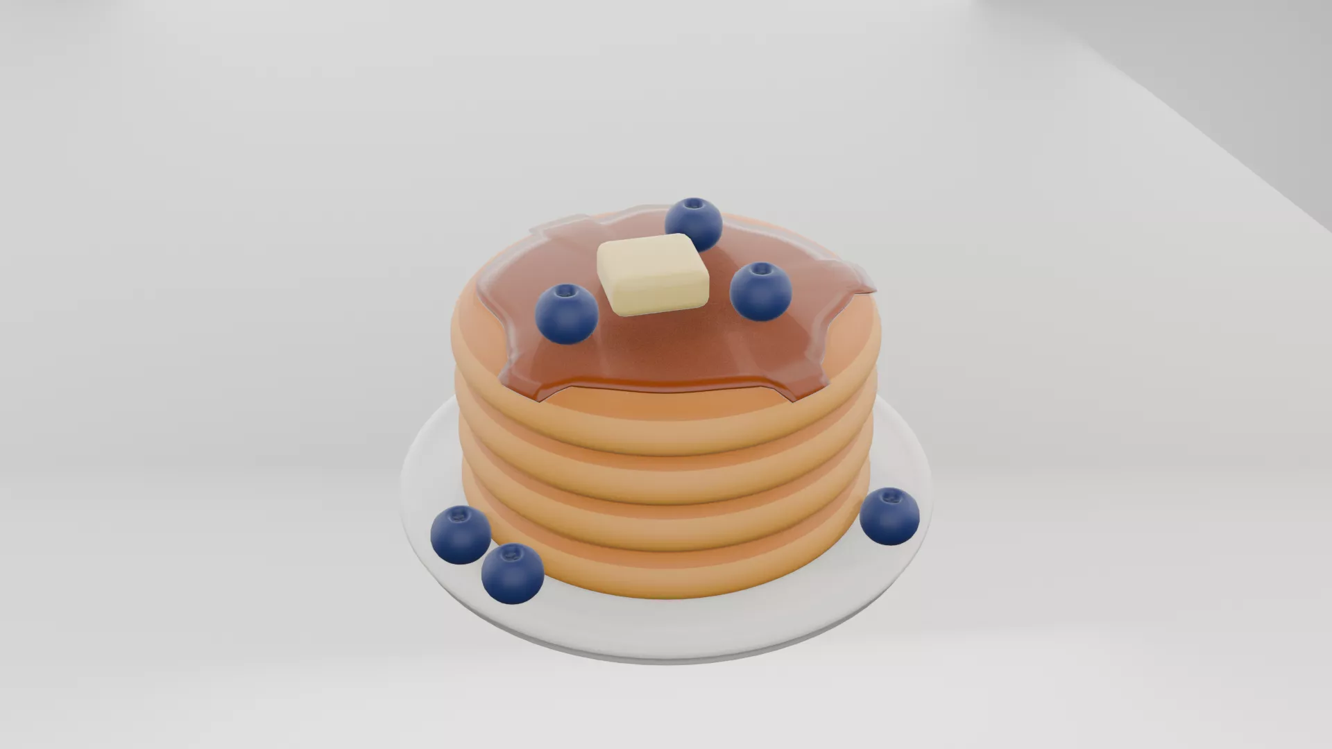 Cartoon pancakes Low-poly 3D model