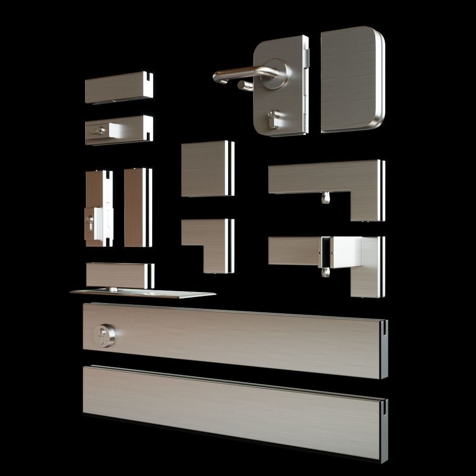 Fittings For Glass Doors 3D model_4