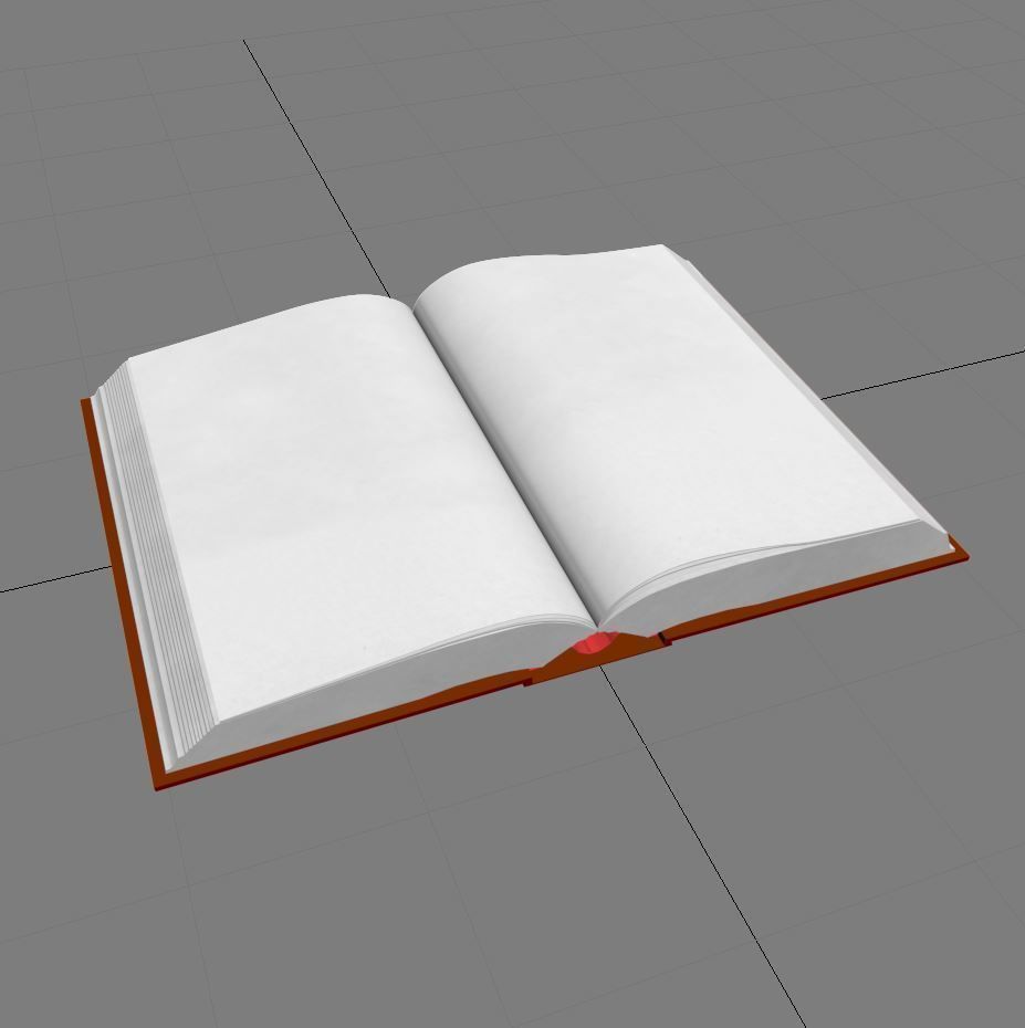 Blank Book 3D model_2