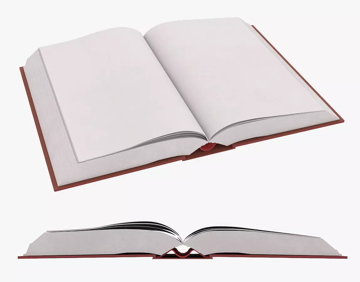 Blank Book 3D model_0