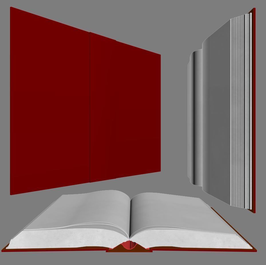 Blank Book 3D model_4