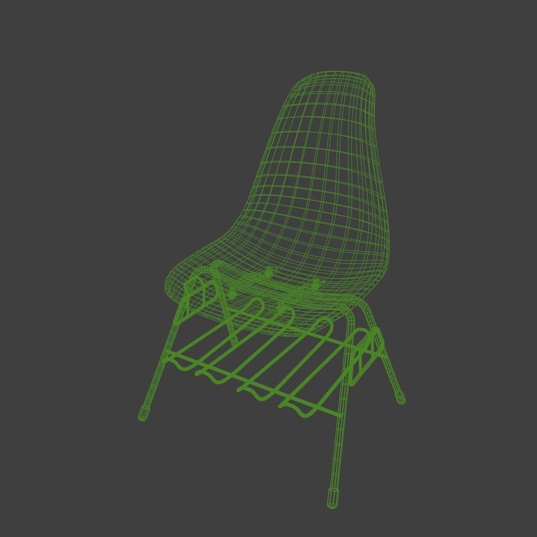 Plastic chair with metal suprot 3D model_18