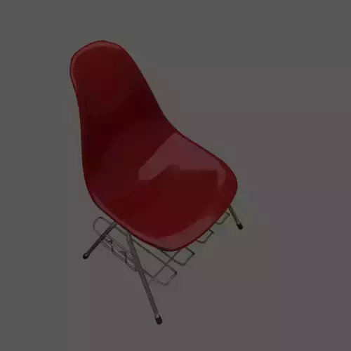 Plastic chair with metal suprot 3D model
