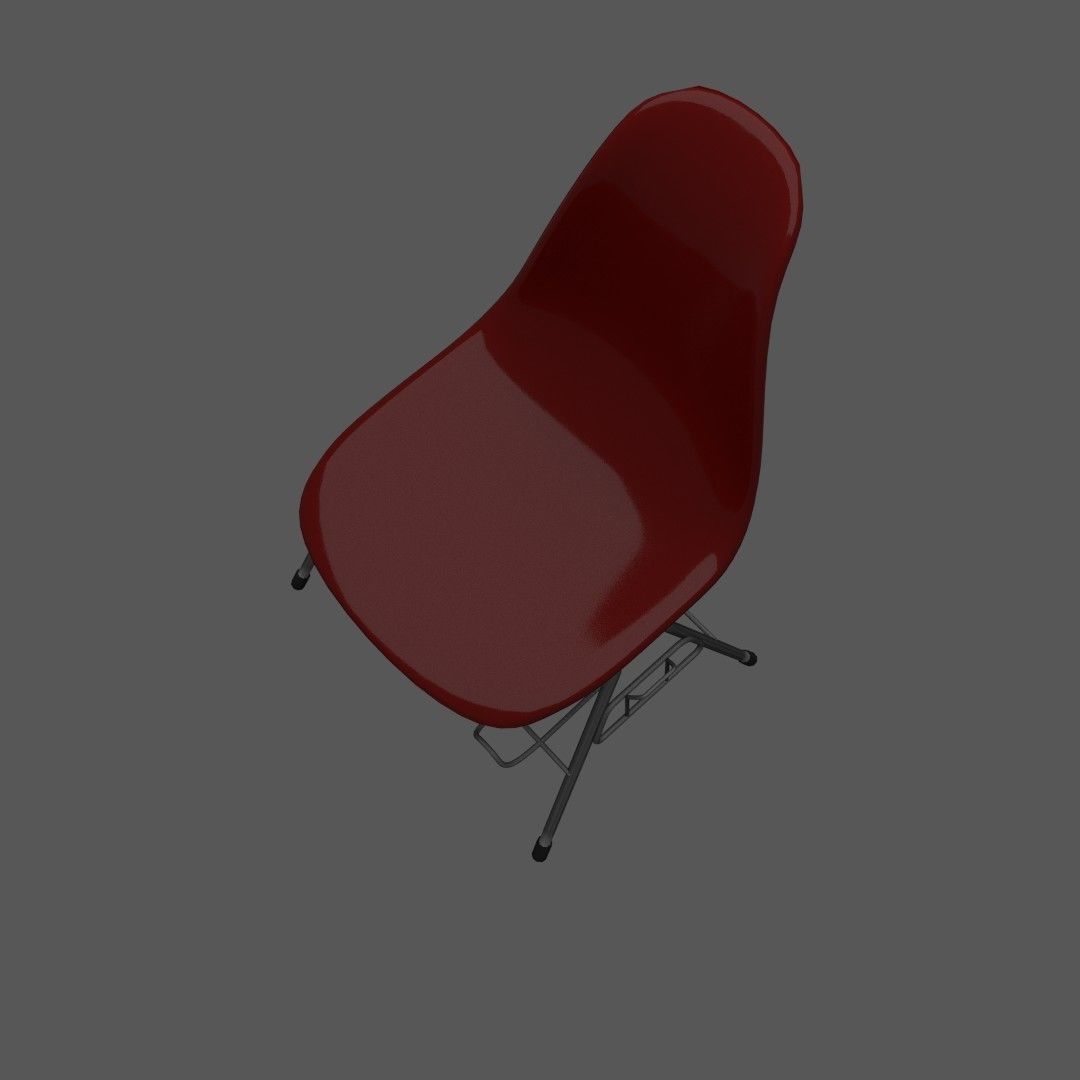 Plastic chair with metal suprot 3D model_9