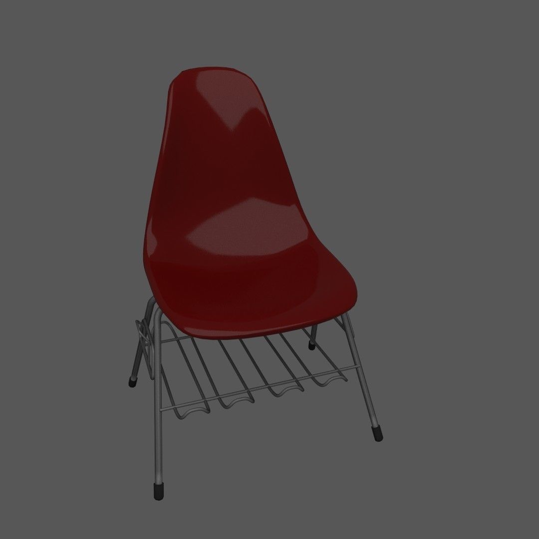 Plastic chair with metal suprot 3D model_5