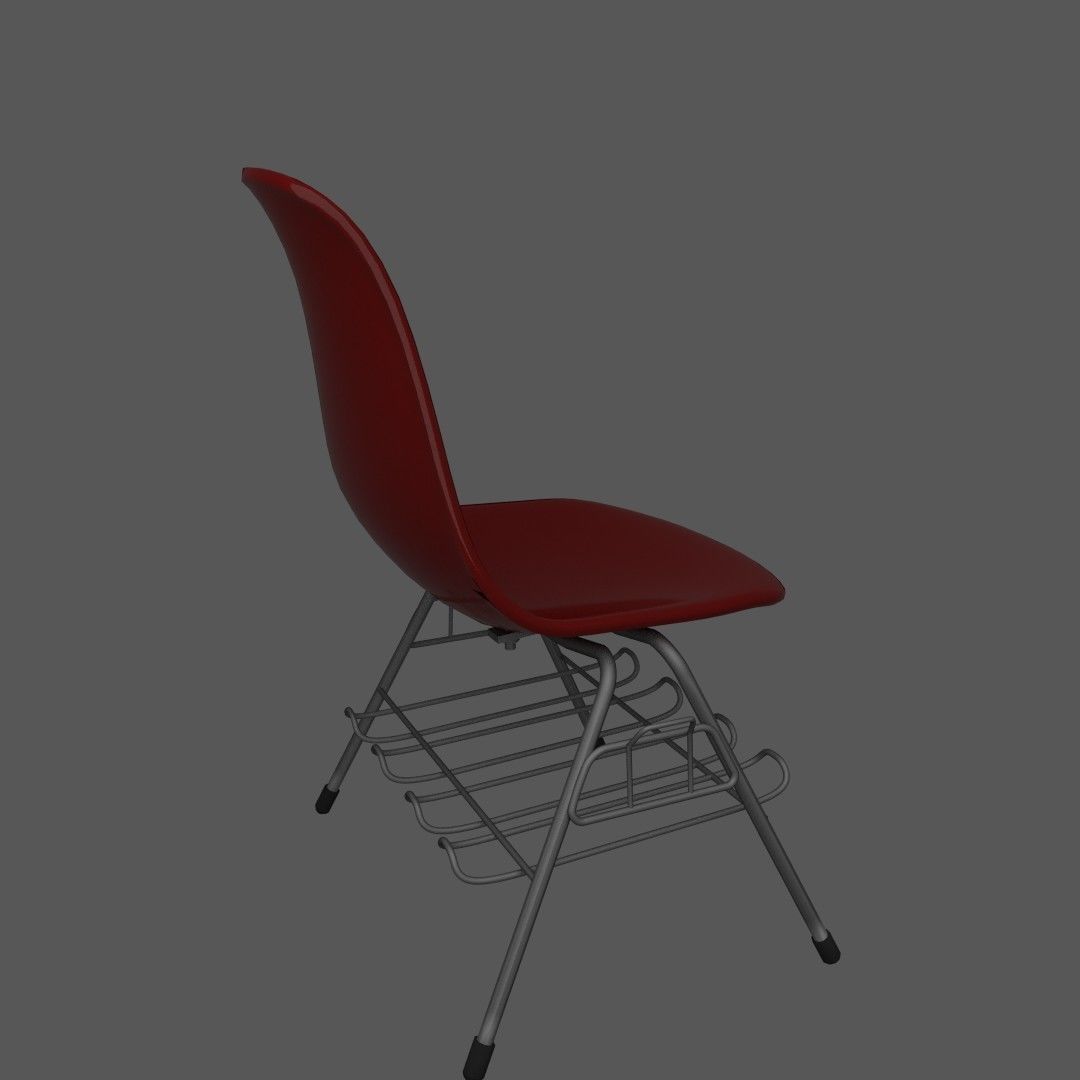 Plastic chair with metal suprot 3D model_7
