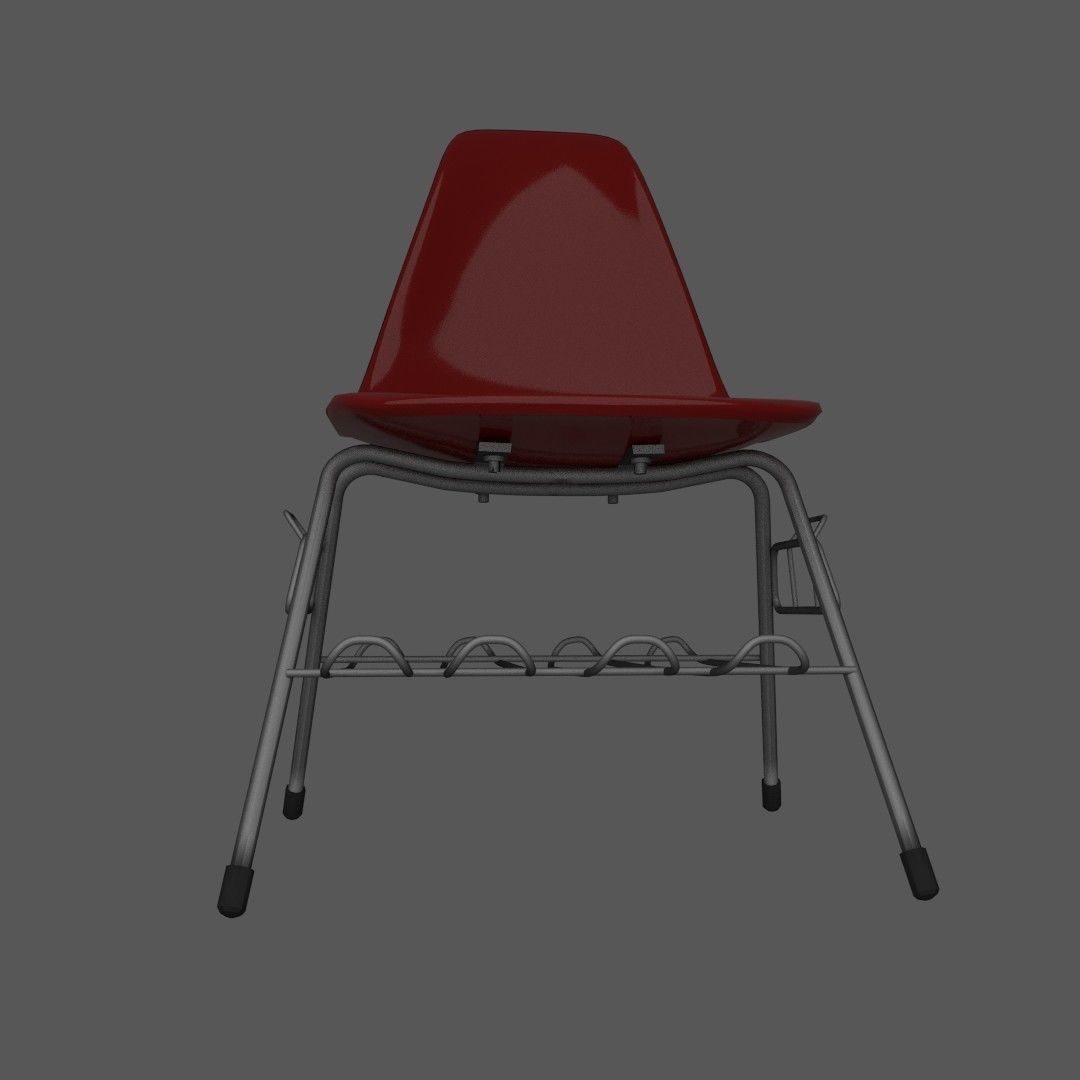 Plastic chair with metal suprot 3D model_11