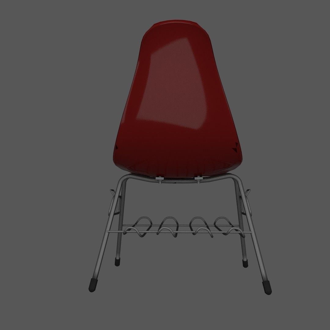 Plastic chair with metal suprot 3D model_4