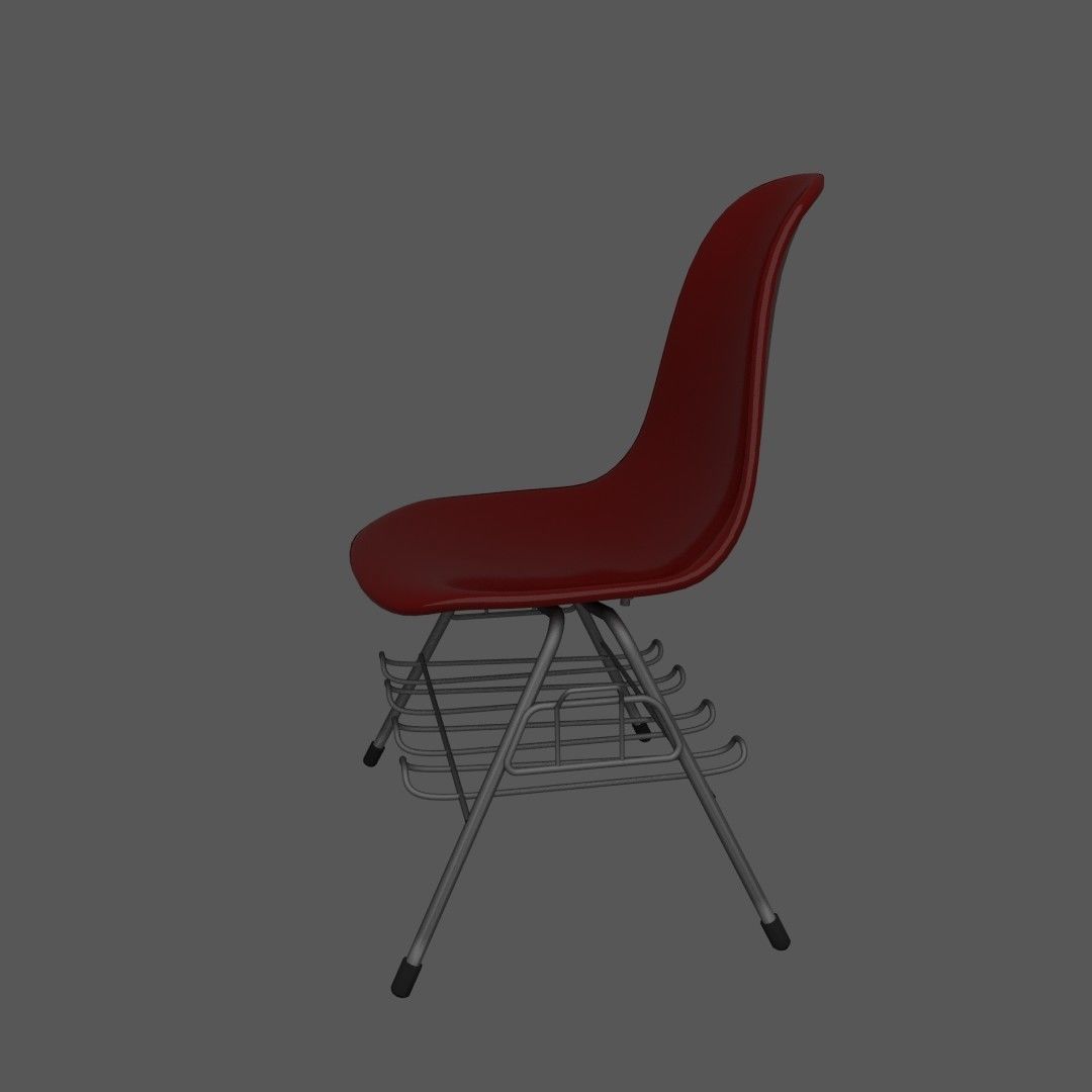 Plastic chair with metal suprot 3D model_8
