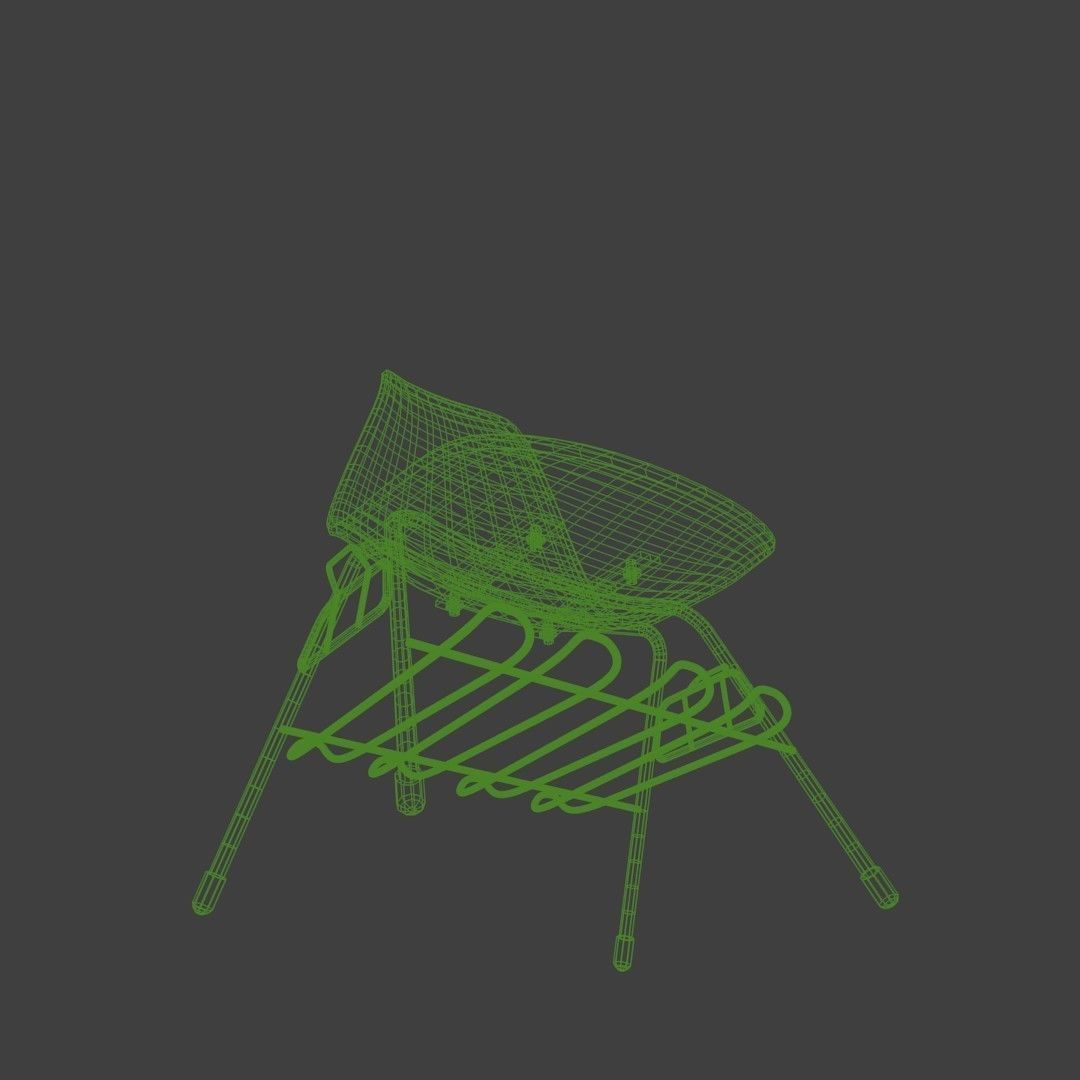 Plastic chair with metal suprot 3D model_24