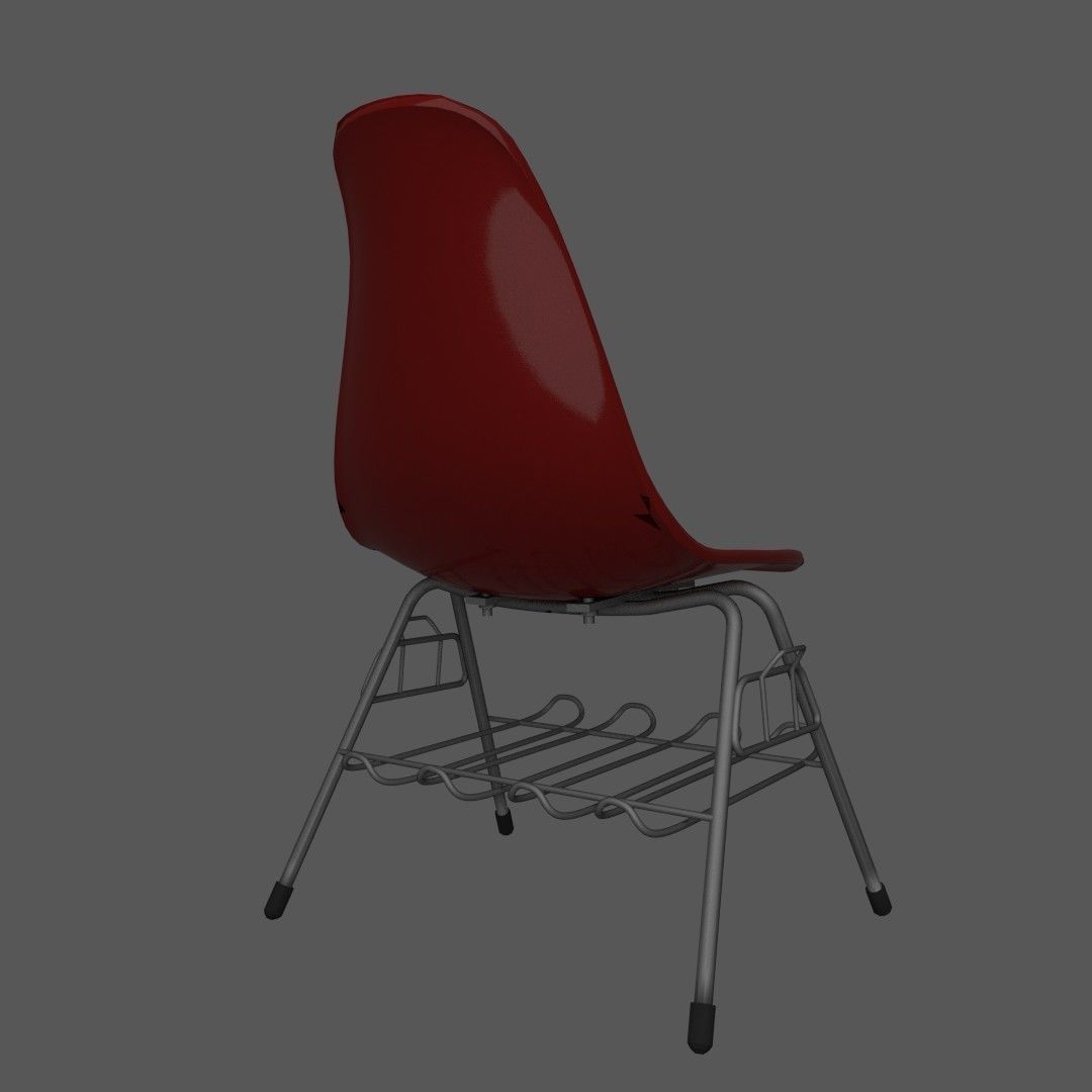 Plastic chair with metal suprot 3D model_6