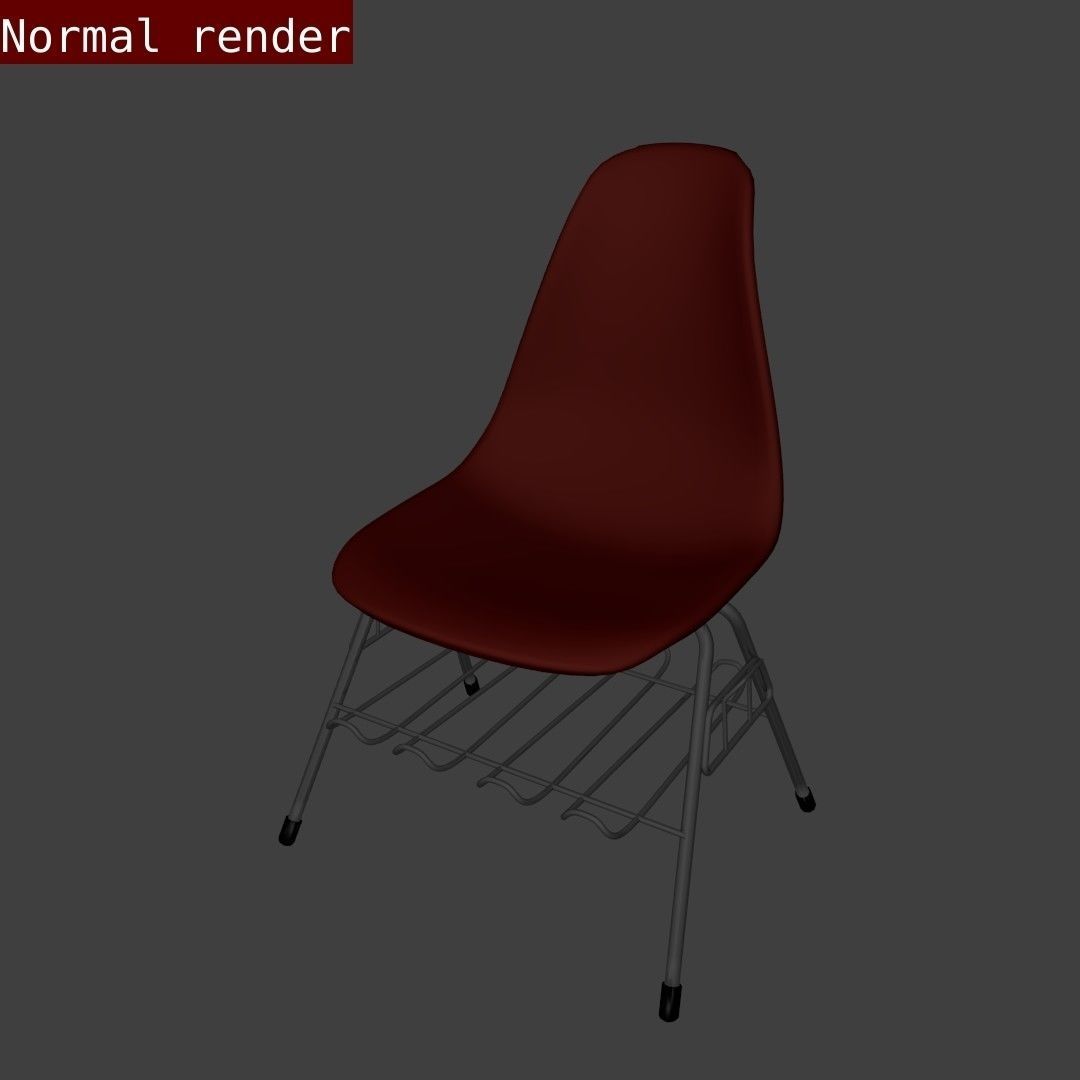 Plastic chair with metal suprot 3D model_15