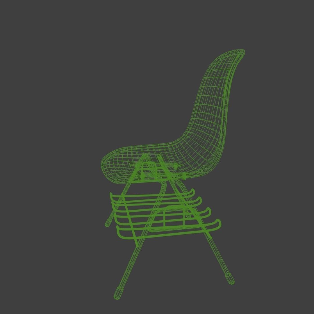 Plastic chair with metal suprot 3D model_22