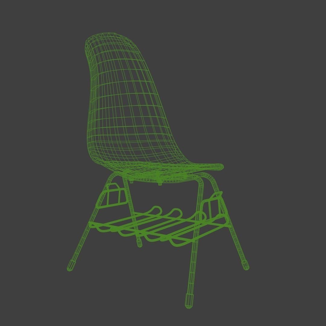 Plastic chair with metal suprot 3D model_21